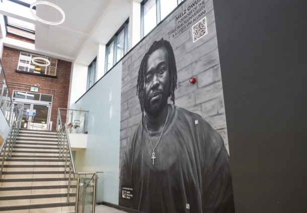  Huge hand-painted mural celebrating inspirational community leader unveiled at Co-op Leeds University franchise store