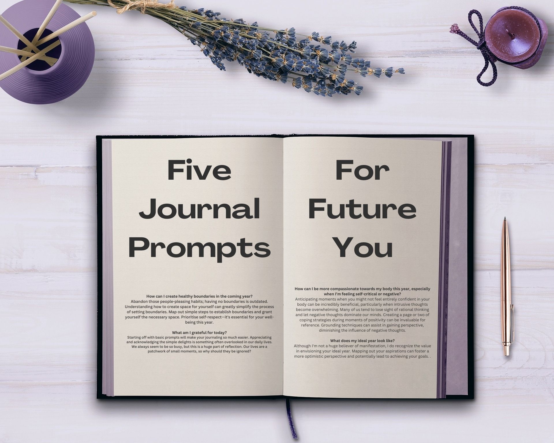 Open journal with article title and writing scribbles on it