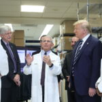 US President Donald Trump at the NIH.