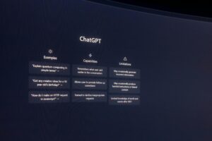 Image of chat gpt on a computer screen