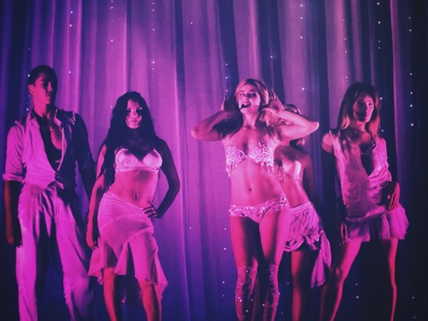 Addison Rae on stage at Manchester Academy