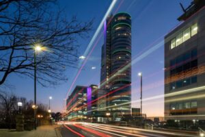 leeds at night flashing lights