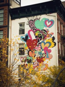 House with graffiti heart