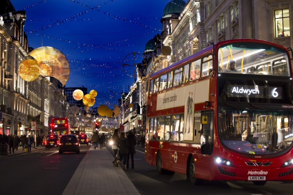 Regent Street at night time