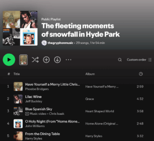 Screenshot of the Spotify playlist mentioned in the article