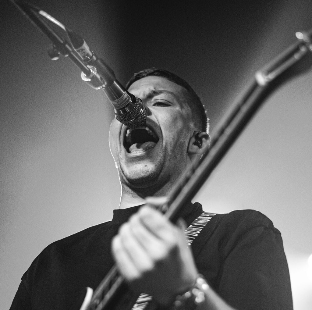 Lilacs frontman Ollie Anglesea performs in Leeds