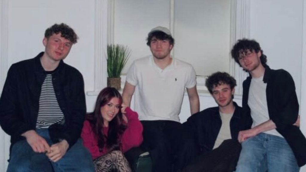 Alt-rock five piece Gorse pose for a photo